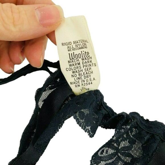 70s Vintage Formfit Rogers Black Nylon Womens Size Small - Picture 6 of 7